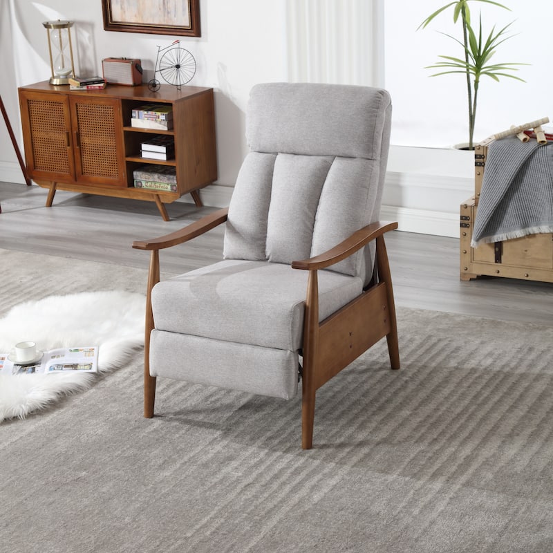Wood Frame Armchair - Light Gray