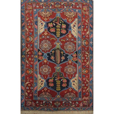 Hand Knotted Oriental 100% Wool Carpet Traditional Floral Red Bakhtiari Area Rug - 6' 8'' X 4' 7''