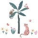 preview thumbnail 1 of 2, Lambs & Ivy Enchanted Safari Colorful Jungle Animals Wall Decals/Stickers