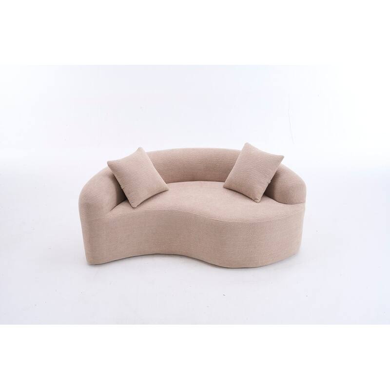 Single S-Curved Chenille Sofa Chair, No Assembly