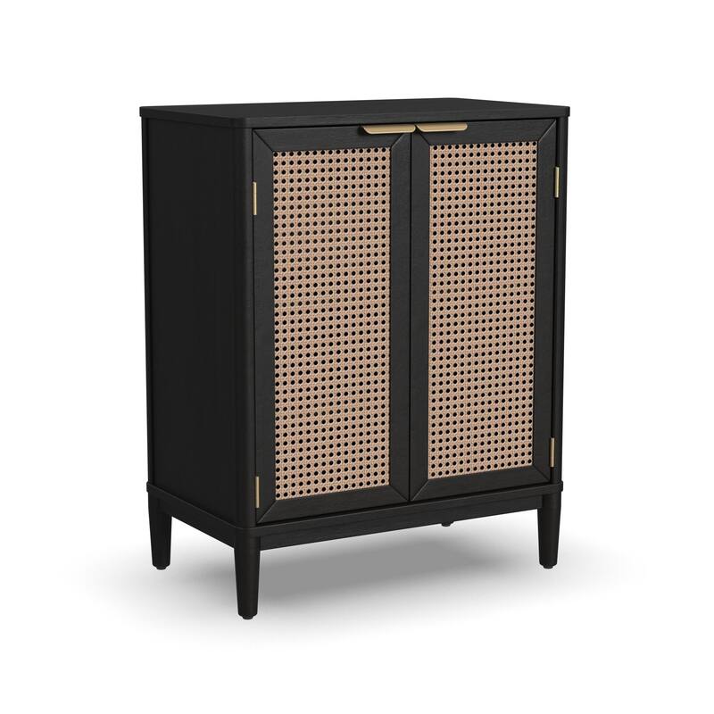 Brentwood Black Wood Bar Cabinet - 29" x 36" x 17"