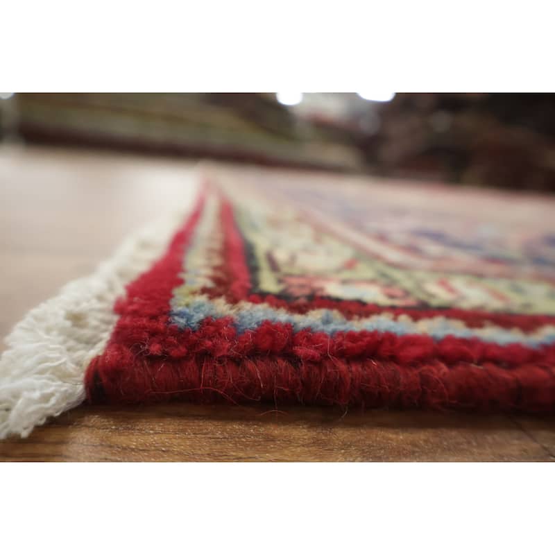 Hand Knotted Oriental 100% Wool Carpet Traditional Floral Red Tabriz Area Rug - 12' 7'' X 9' 7''