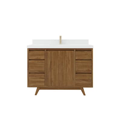 Willow Collections 48 in. W x 22 in. D Madison Teak Single Sink Bathroom Vanity with Countertop