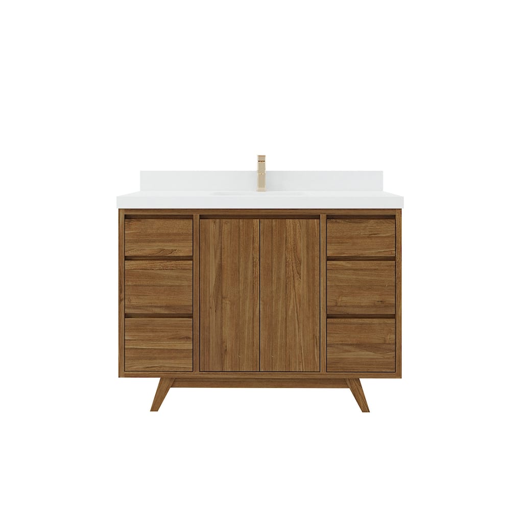 Willow Collections 48 in. W x 22 in. D Madison Teak Single Sink Bathroom Vanity with Countertop
