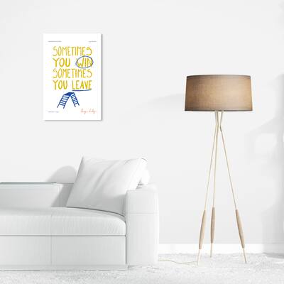 Wynwood Studio Canvas Typography and Quotes Sometimes You Ladder Yellow and Modern & Contemporary Wall Art Canvas Print