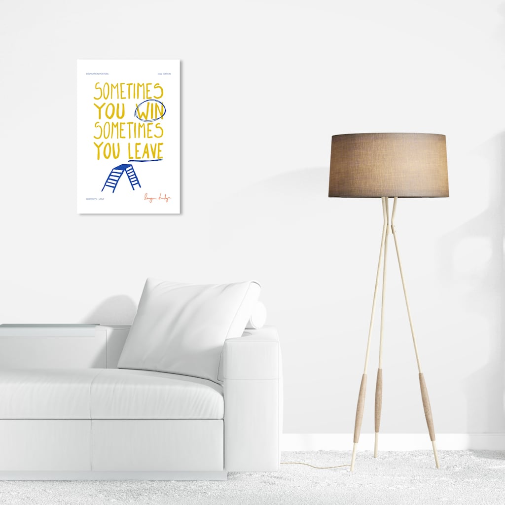 Wynwood Studio Canvas Typography and Quotes Sometimes You Ladder Yellow and Modern & Contemporary Wall Art Canvas Print