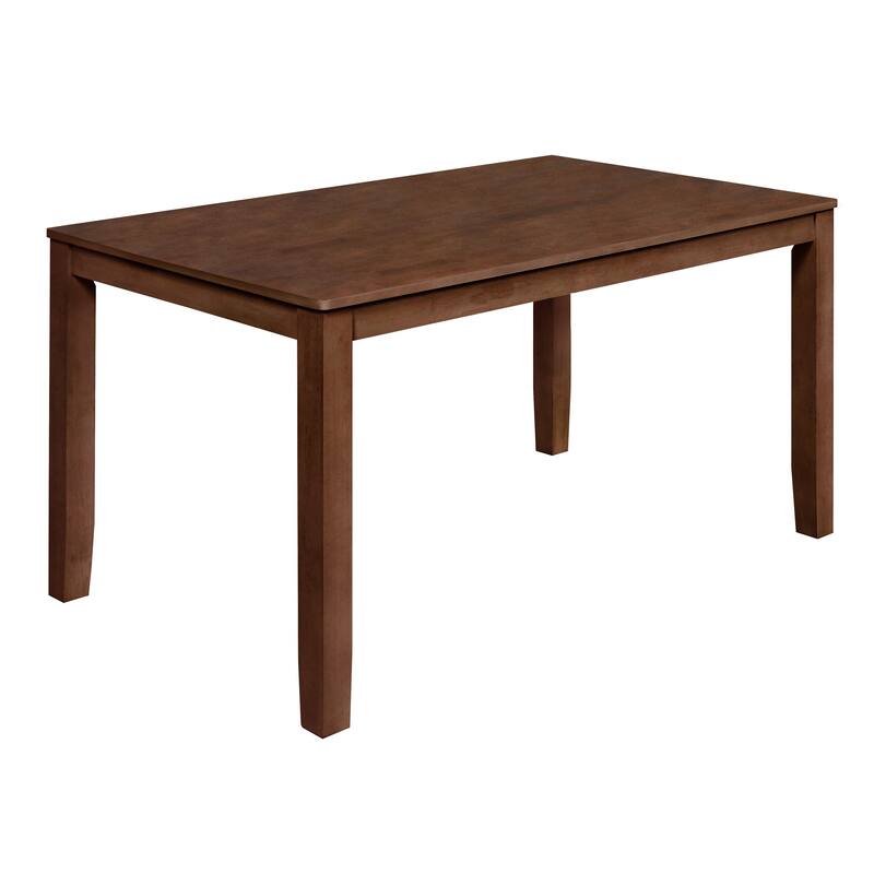 Accai Dining Table, Angled Legs, Rectangular Walnut Rubberwood 59 Inch