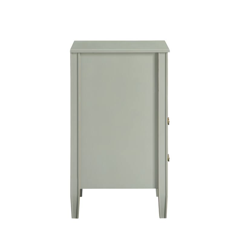 2- Drawer Nightstand with Open Shelf and Brushed Gold Hardware No Assembly