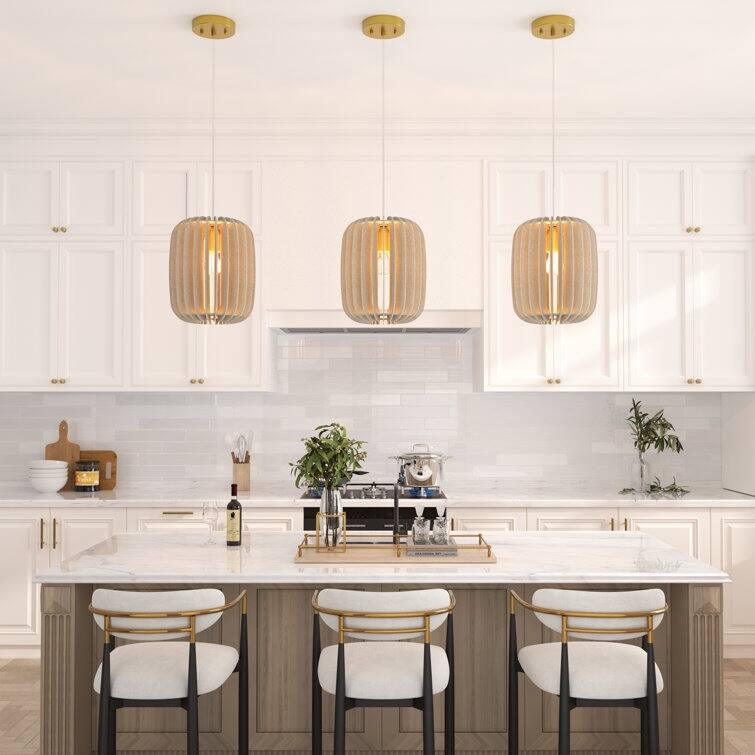 Acroma 1-Light Modern Pendant Light Fixture with Felt Shade