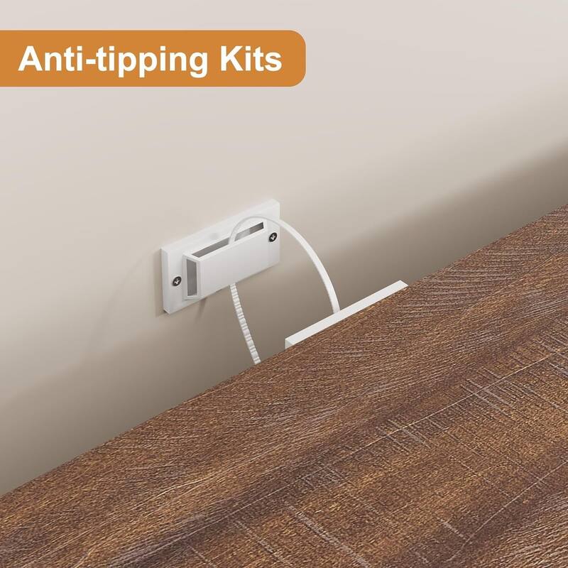 71 Inch Fluted Design Farmhouse Bookcase with Display Rack - N/A