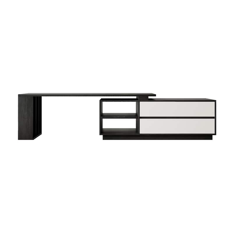 TV Stand and Coffee Table Set of 2, TV Stand for TVs Up to 78'', Rectangle Coffee Table for Living Room - 78.74'' to 98.42''