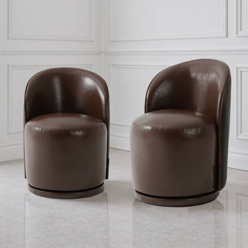 Modern Armless 360-Degree Swivel Dining Chair Barrel Chair