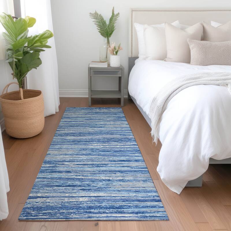 Premium Washable Super Soft Ombre Stripes Mayfield Rug - Blue - 2'3" x 7'6"