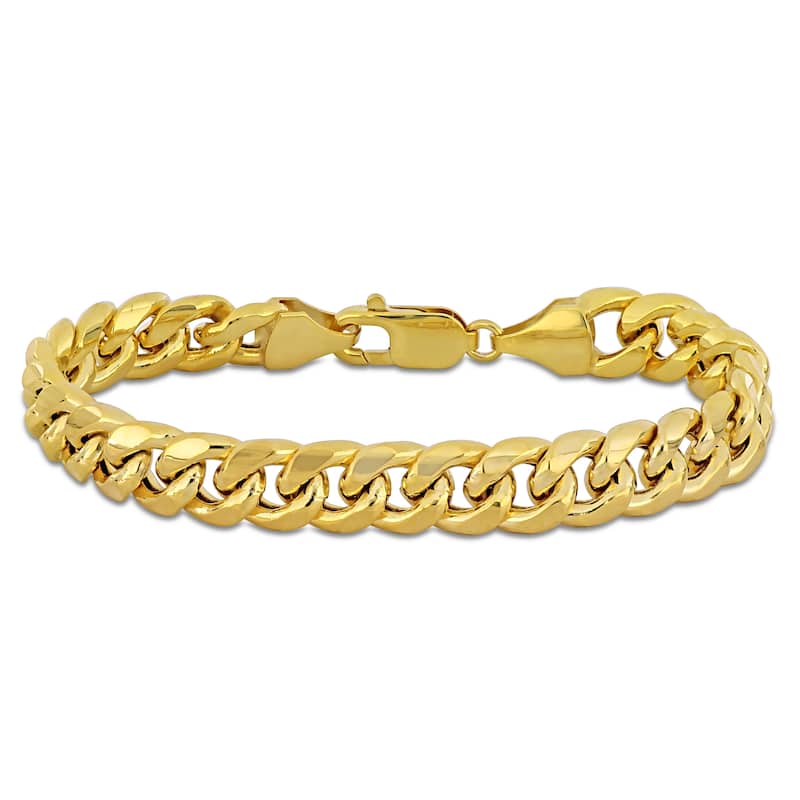 Miadora 9.25mm Miami Cuban Link Chain Bracelet in 10k Yellow Gold - 7.5 in