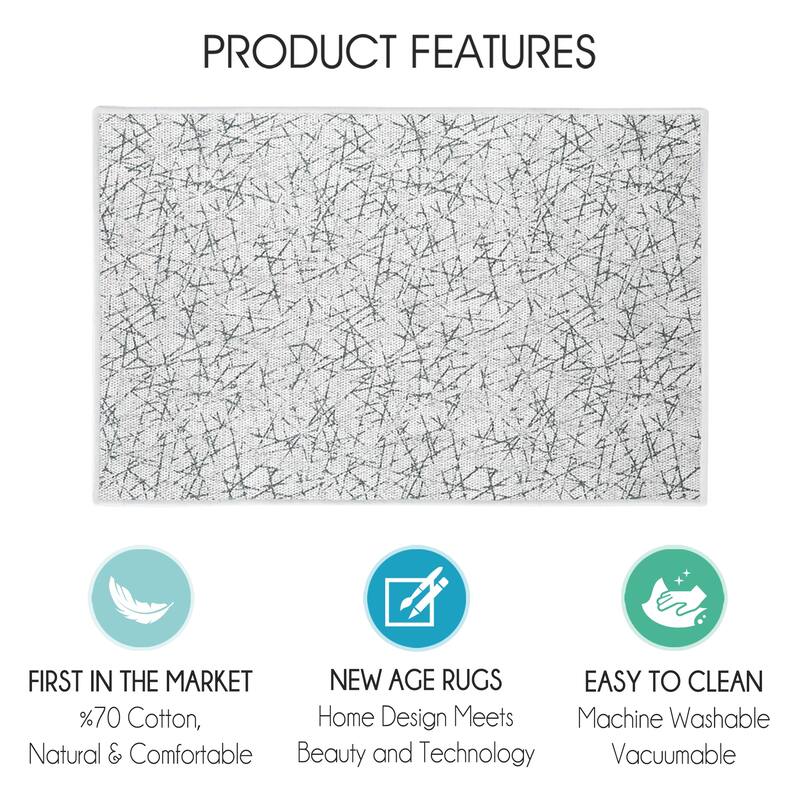 SussexHome Non-Skid Ultra-Thin Area Rugs for Laundry Room, Entryway, Bathroom and Kitchen - Washable Multipurpose Floor Mat