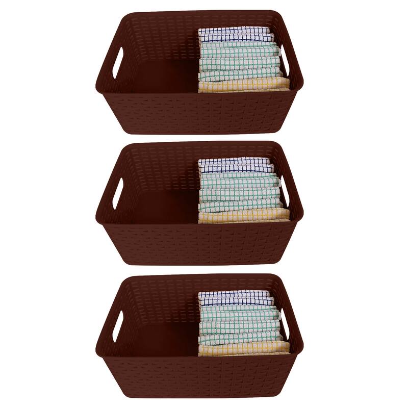 YBM Home Plastic Rattan Storage Box Basket Organizer, BA413