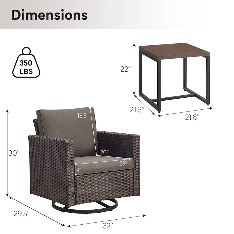 Outdoor Swivel Glider Chairs with Soft Cushion
