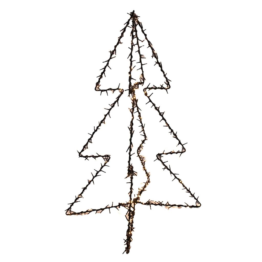 Christmas 3 ft. 3D LED Light Metal Tree Figure with Flashing Effect