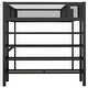 preview thumbnail 9 of 16, Artsy Full Size Metal Loft Bed with 4-Tier Shelves and Storage, Black