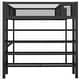 preview thumbnail 25 of 25, Full Size Metal Loft Bed with 4-Tier Shelves, Workstation, and Full-length Guardrail