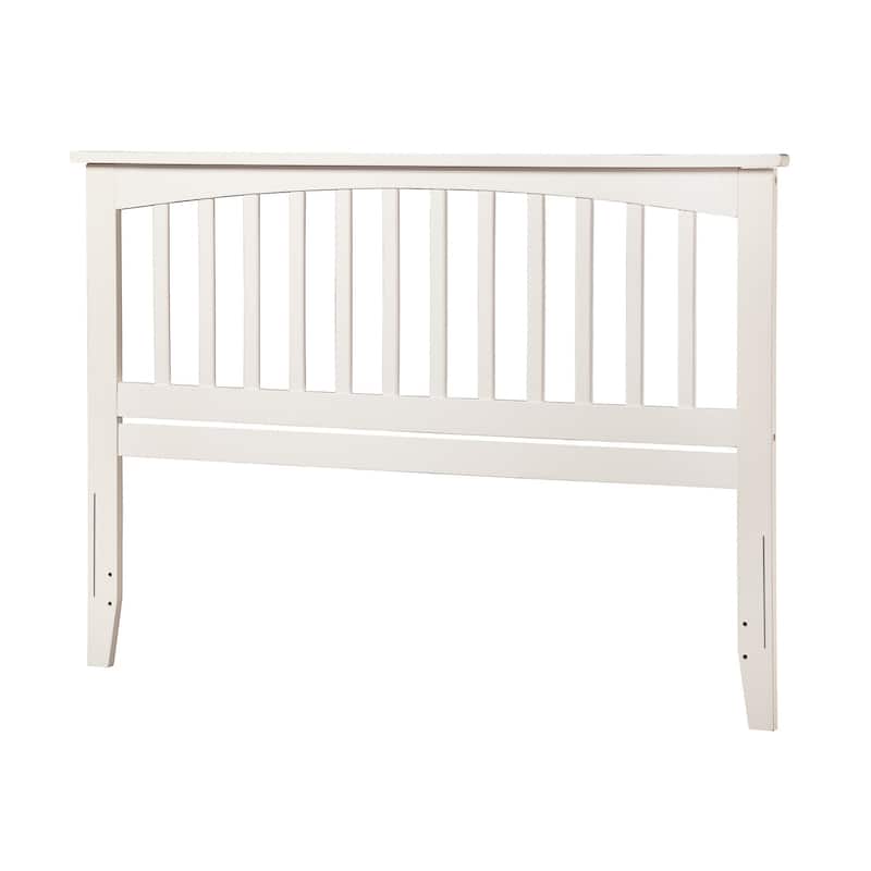 Mission Style Wood Panel Headboard with Crown Molding, USB Charging Port, Fits Standard Bed Frames