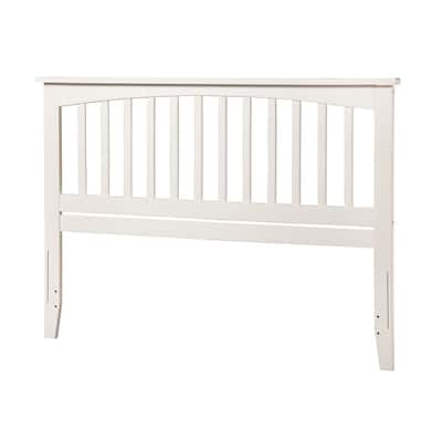 Mission Style Wood Panel Headboard with Crown Molding, USB Charging Port, Fits Standard Bed Frames