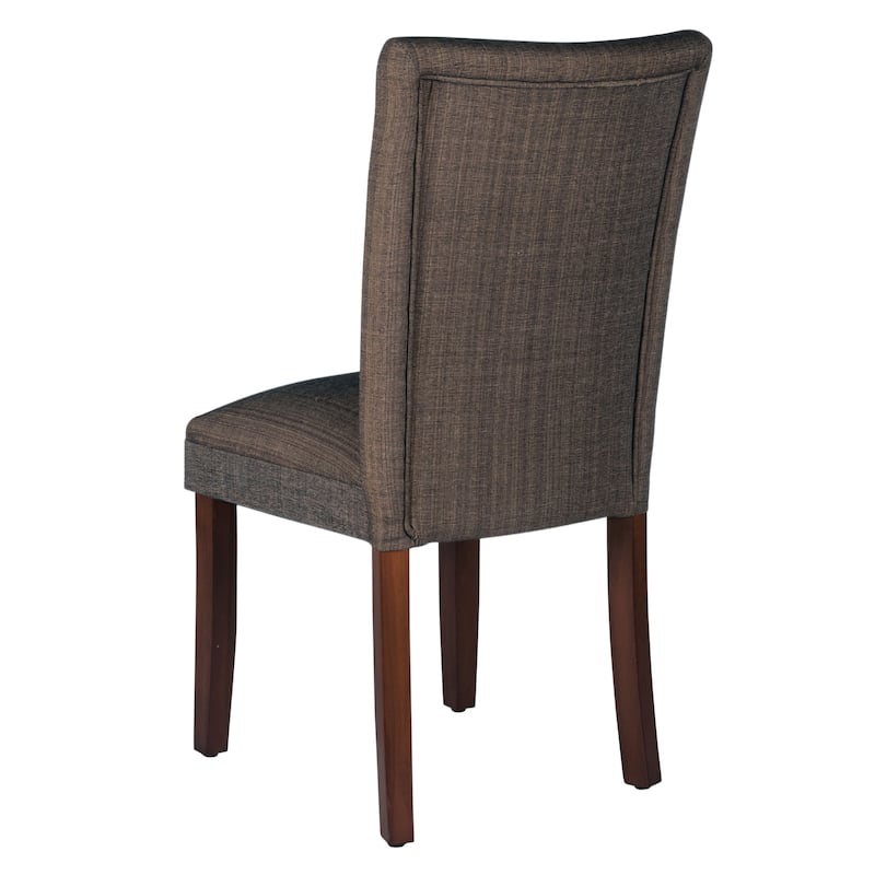 HomePop Elegant Parson Dining Chair -Blue and Brown Damask - N/A