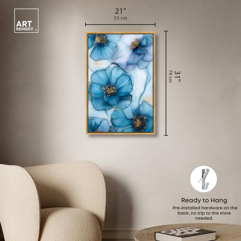 Gilded Cyanescence Canvas by Art Remedy