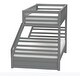 preview thumbnail 6 of 8, Twin over Full Solid Wood Bunk Bed with Ladder and Fence