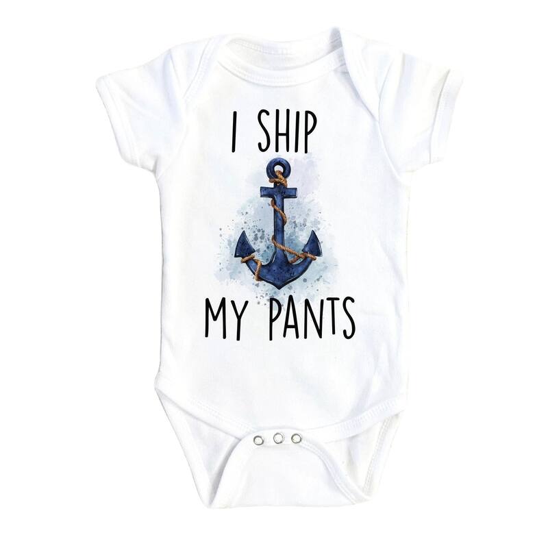 Boat Ship My Pants - Baby Boy Girl Clothes Infant Bodysuit Funny Cute Newborn - White - Newborn