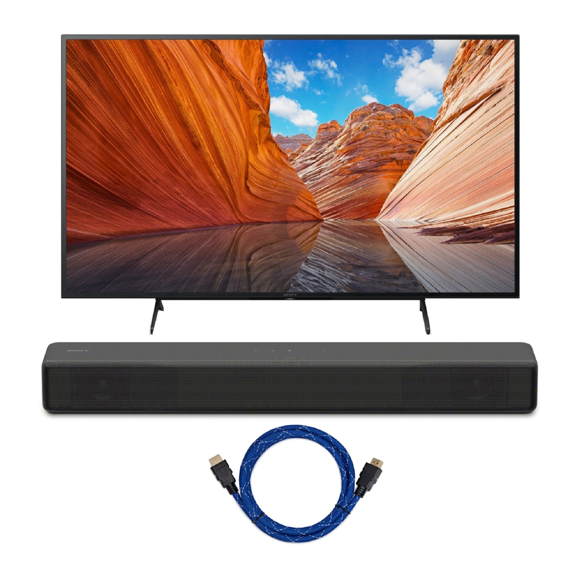 Sony KD43X80J BRAVIA 43" 4K UHD HDR LED Smart TV with Soundbar Bundle - Black