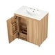 preview thumbnail 14 of 18, Classic 30" Freestanding Bathroom Vanity with Ceramic Sink, Stainless Steel Hinges & Adjustable Shelf by GDFStudio