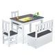 preview thumbnail 23 of 22, Costway 4 PCS Kids Wooden Activity Table & Chairs Set w/Storage Bench - See Details