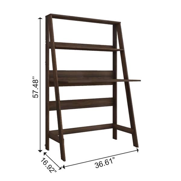 Boahaus Gumi Modern Ladder Computer Desk with a Shelf Bed Bath