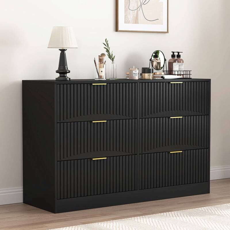 Modern 6-Drawer Dresser, Versatile Chest of Drawers for Bedroom, Living Room, Hallway, & Entryway