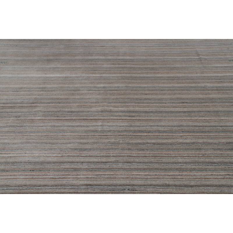 Hand Knotted Oriental 100% Wool Carpet Tribal Stripe Multi-Colored Gabbeh Area Rug - 12' 4'' X 9' 2''