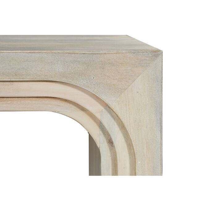 HomeRoots 24" White Solid Wood Square Sled End Table - 24.00 in. x 24.00 in. x 24.00 in.