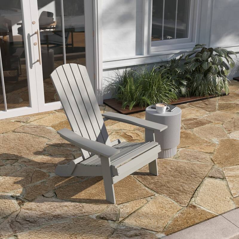 All-Weather Poly Resin Folding Adirondack Chair - Patio Chair
