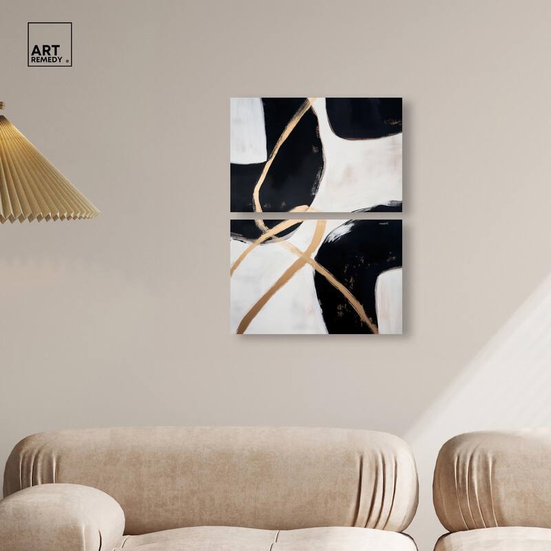 Rhythm of Contrast Canvas Set of 2 by Art Remedy, Gallery Wrapped