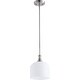preview thumbnail 3 of 2, Quorum International Richmond Single Light 8" Wide Mini Pendant with Satin Nickel