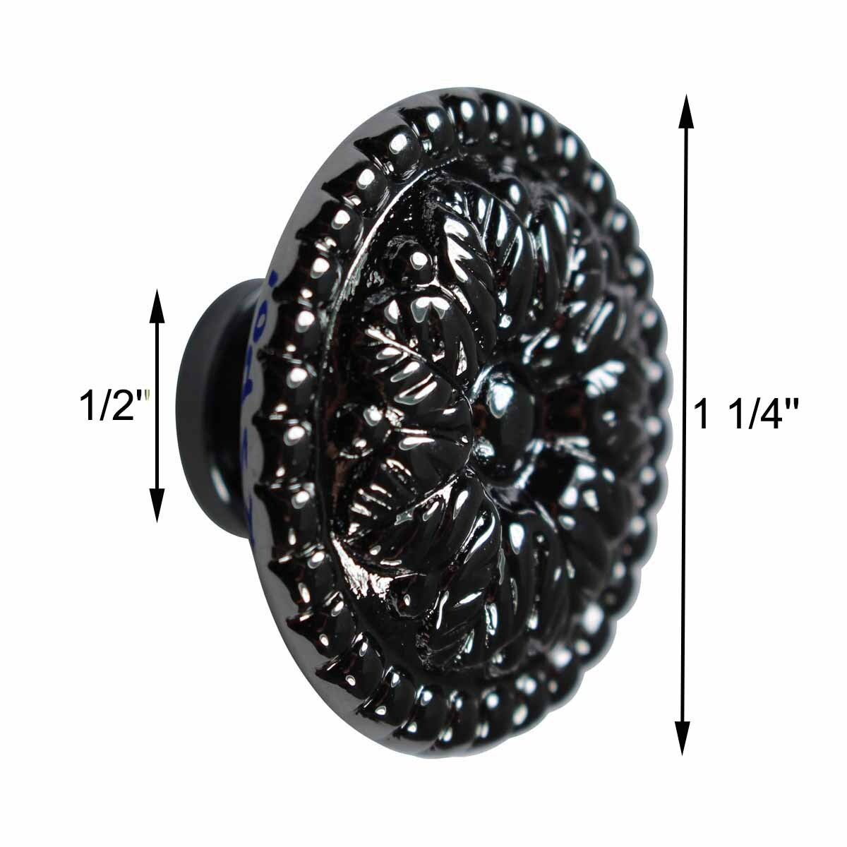 Benjamin Button Kitchen Cabinet Knob Black Cast Iron 1.5 Diameter Renovators Supply Manufacturing