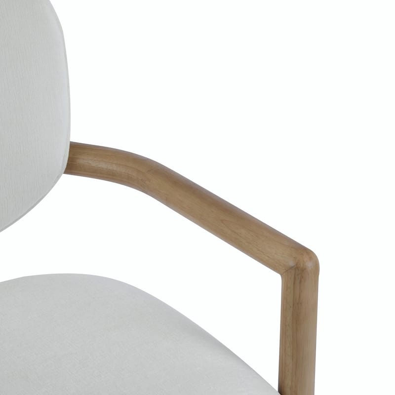Set of 2 Upholstered Arm Chairs with Rubber Wood Accent Legs
