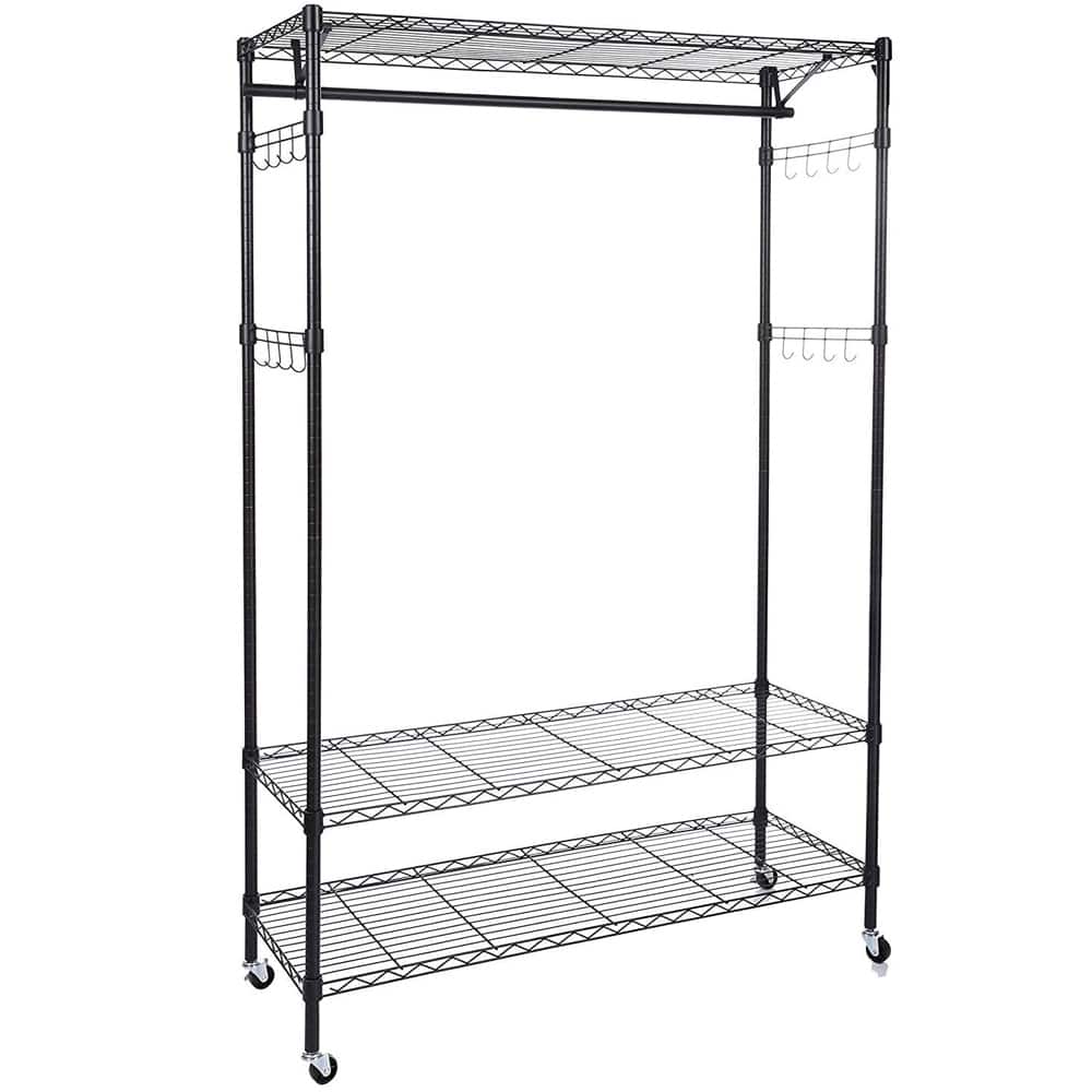 3-Tiers Large Size Garment Rack Clothing Rack With Wheels