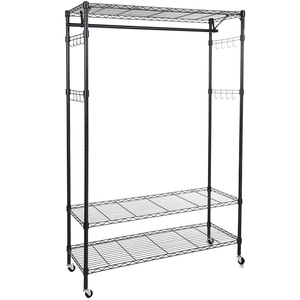3-Tiers Large Size Garment Rack Clothing Rack With Wheels
