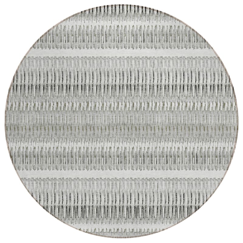 HomeRoots Striped Transitional Rectangle Outdoor Rug