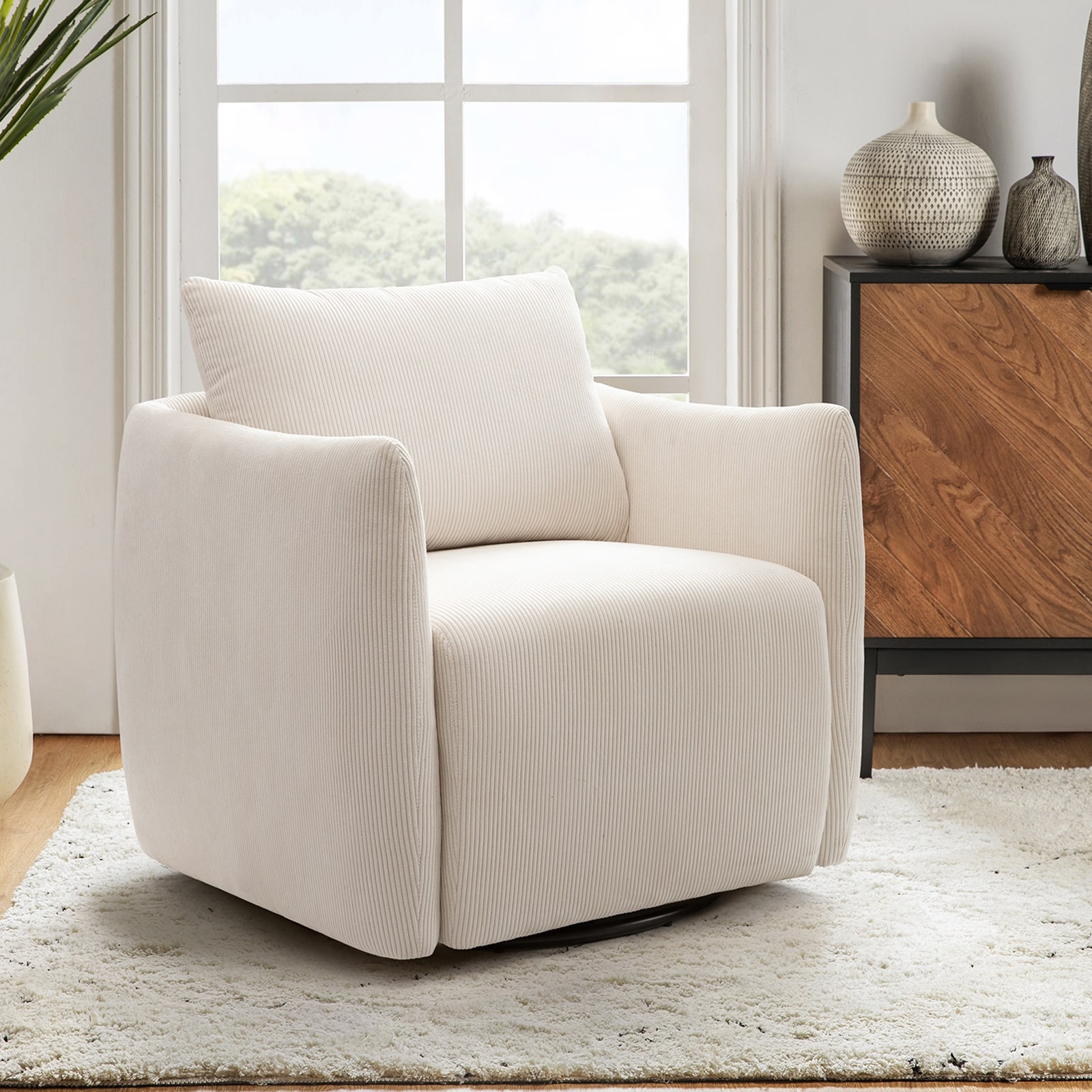 Vanessa Modern Upholstered Swivel Armchair by HULALA HOME Bed Bath Beyond 38959729
