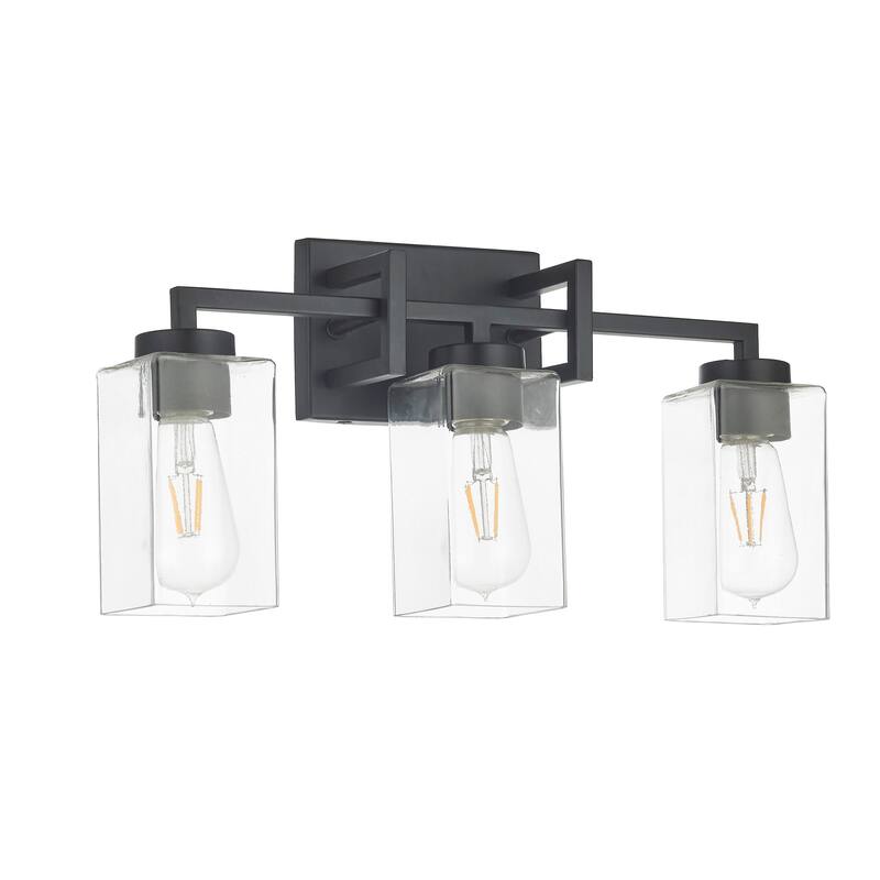 3 Light Matte Black Vanity Light