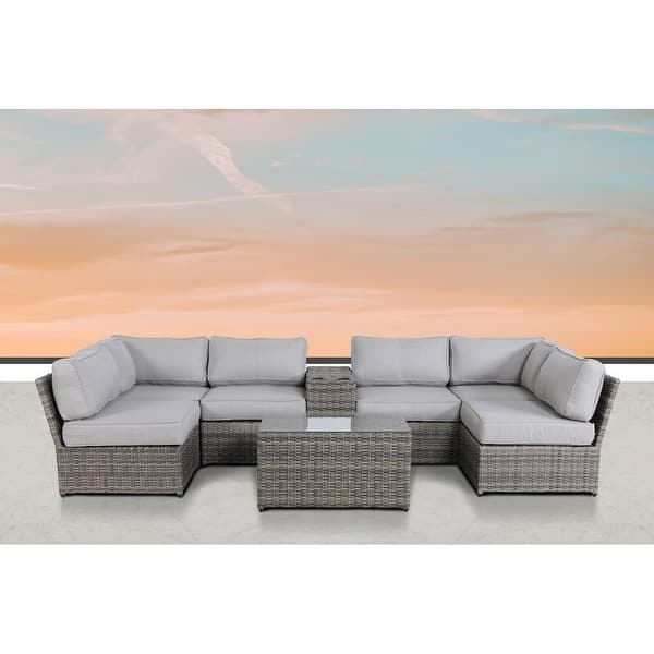 LSI Wicker/Rattan 4 Person Seating Group with Cushions Bed Bath