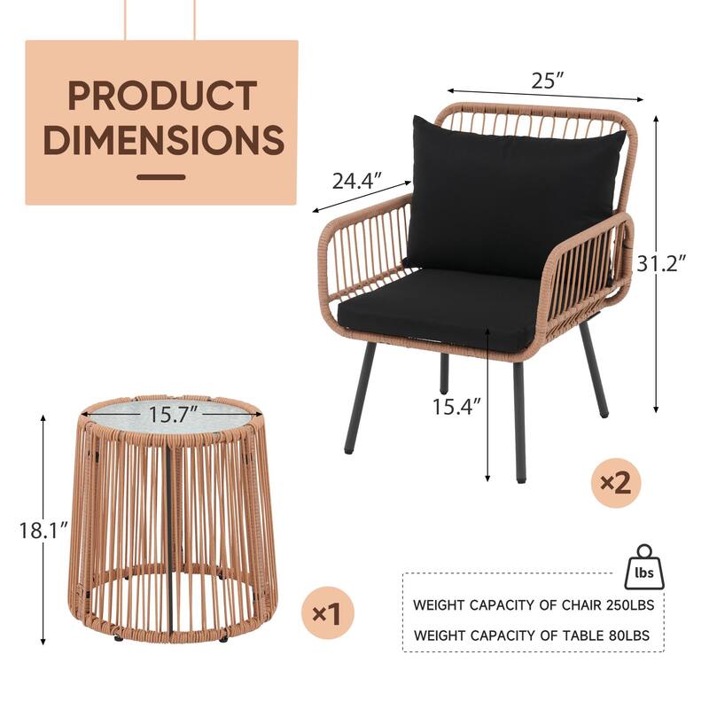 Outdoor 3 Piece Metal Patio Furniture Set Set Sofa