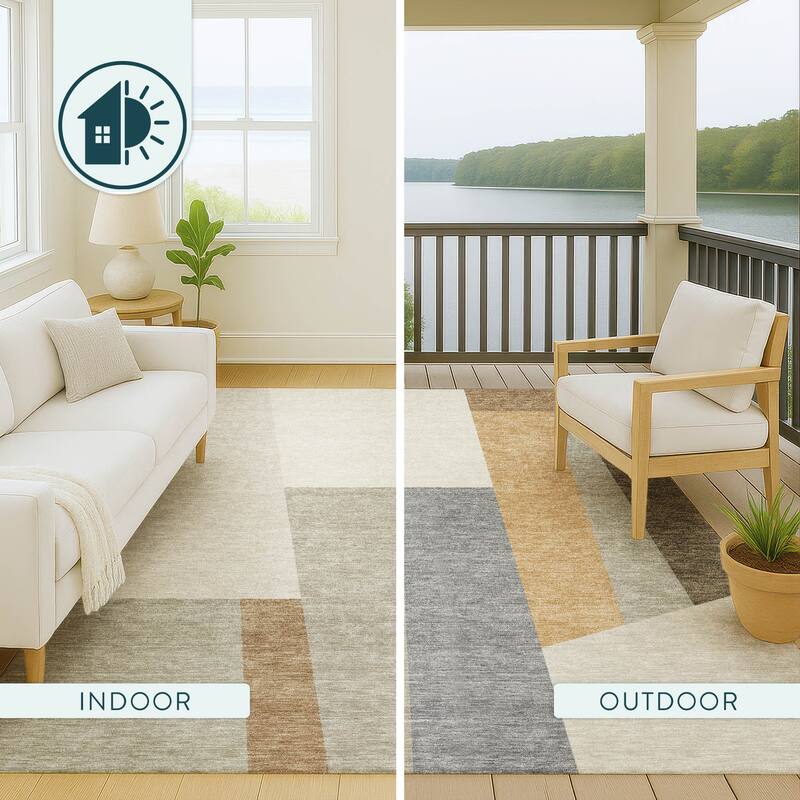 Machine Washable Indoor/ Outdoor Contemporary Jolie Chantille Rug